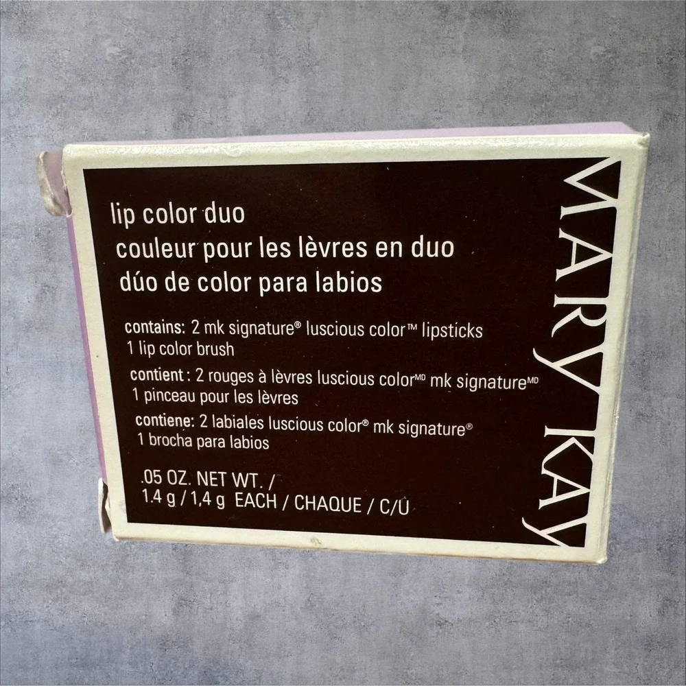 Mary Kay Lip Color Duo Bronze Amber 012749 New Shimmer Cream‎ Palette Brush